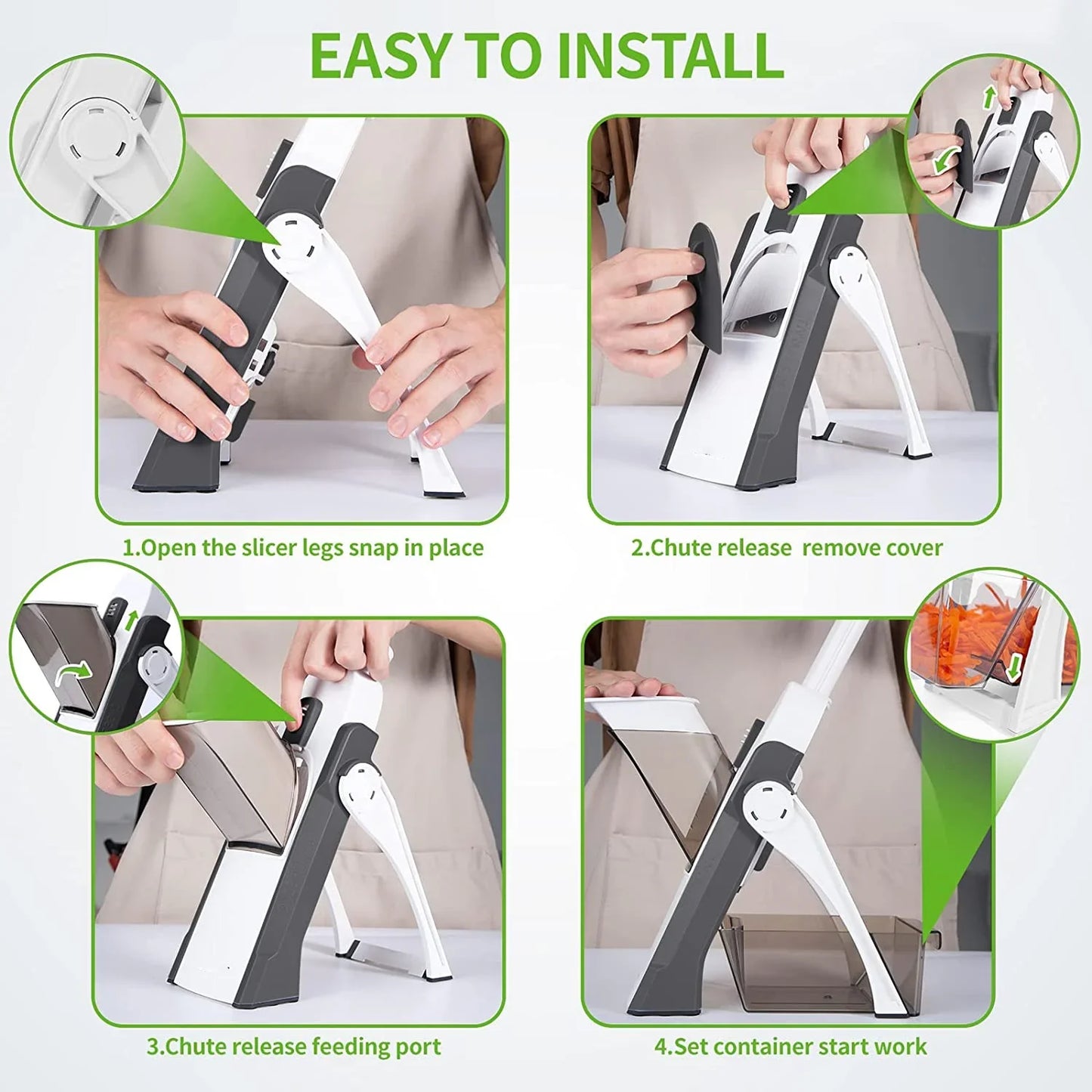 5-in-1 Adjustable Manual Vegetable Slicer & Food Chopper | Multi-Function Cutter, Shredder & French Fries Maker β Kitchen Essentials