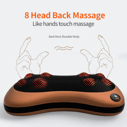 Cervical Neck & Back Massager Pillow – Deep Tissue Pain Relief with Heat for Home, Car & Office