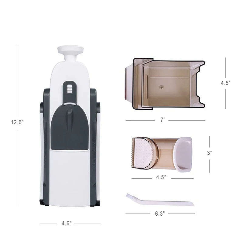 5-in-1 Adjustable Manual Vegetable Slicer & Food Chopper | Multi-Function Cutter, Shredder & French Fries Maker β Kitchen Essentials