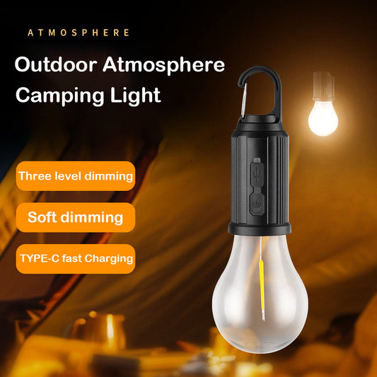 Rechargeable LED Camping Lamp – Portable Hanging Bulb with USB Charging & 3 Lighting Modes
