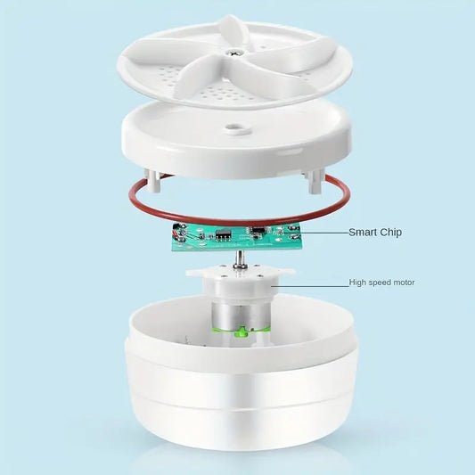 Mini Portable USB Washing Machine – Rotating Turbine Washer for Clothes