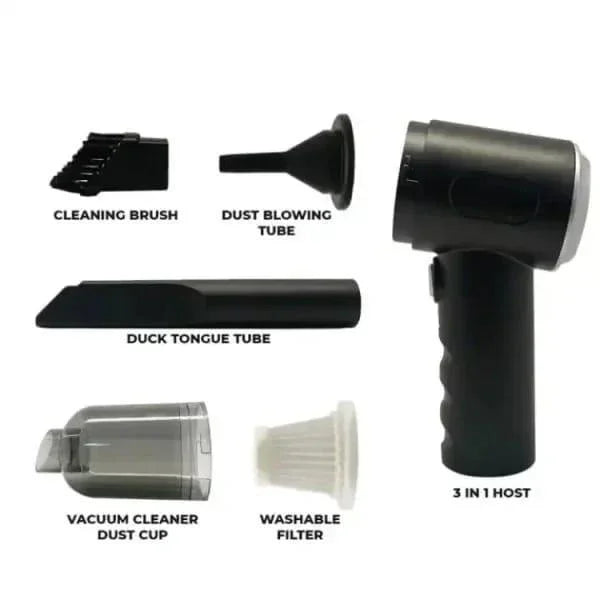 3 in 1 Vacuum Cleaner | Multi Functional Portable Vacuum Cleaner for Car, Home, and Small Spaces | Vacuum Cleaner Duster Blower Air Pump Wireless Handheld