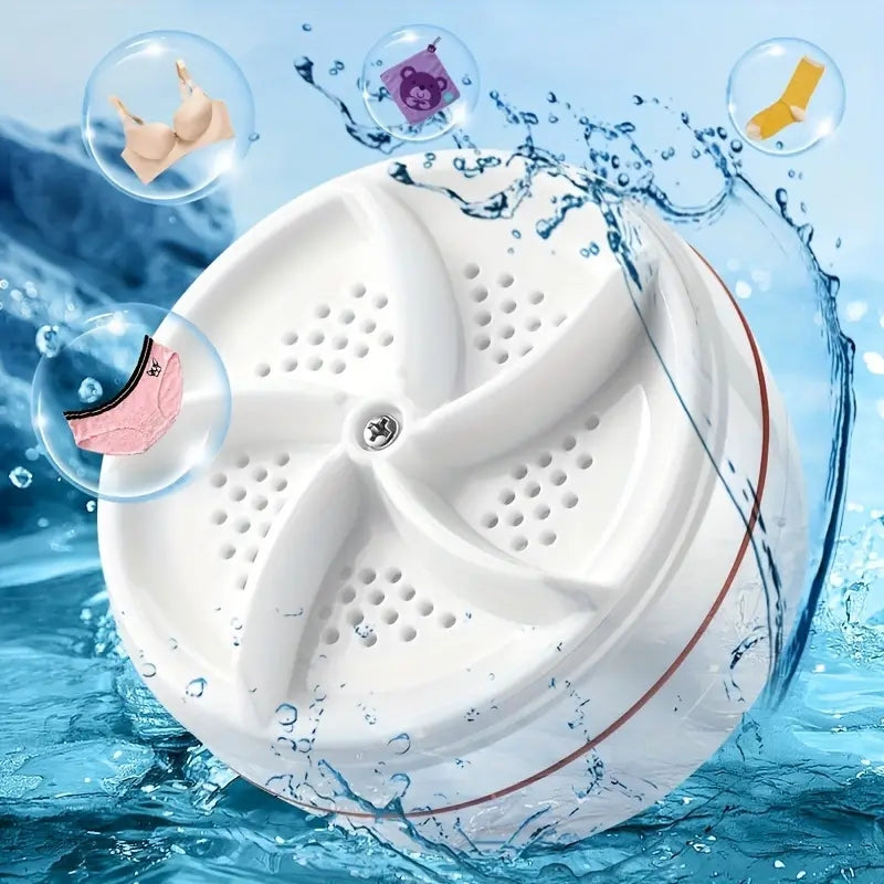 Mini Portable USB Washing Machine – Rotating Turbine Washer for Clothes, Underwear, Socks & Travel