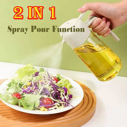 Oil Spray Bottle & Spice Dispenser – Automatic Lid Pouring Bottle for Cooking, BBQ, Camping & Kitchen