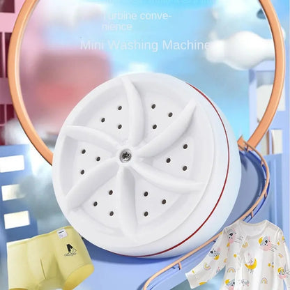 Mini Portable USB Washing Machine – Rotating Turbine Washer for Clothes, Underwear, Socks & Travel