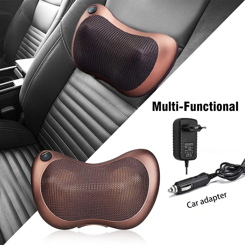 Cervical Neck & Back Massager Pillow – Deep Tissue Pain Relief with Heat for Home, Car & Office