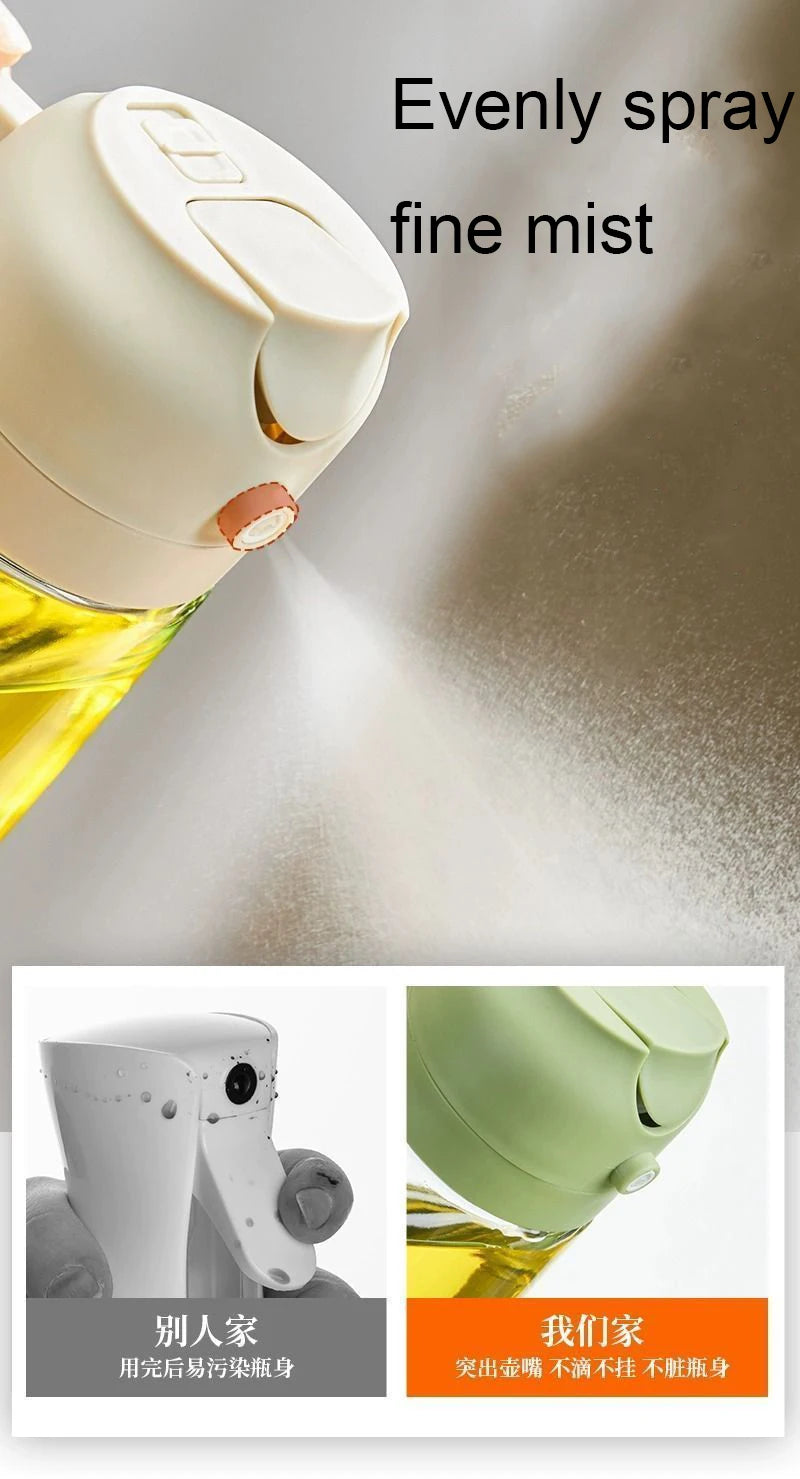 Oil Spray Bottle & Spice Dispenser – Automatic Lid Pouring Bottle for Cooking, BBQ, Camping & Kitchen