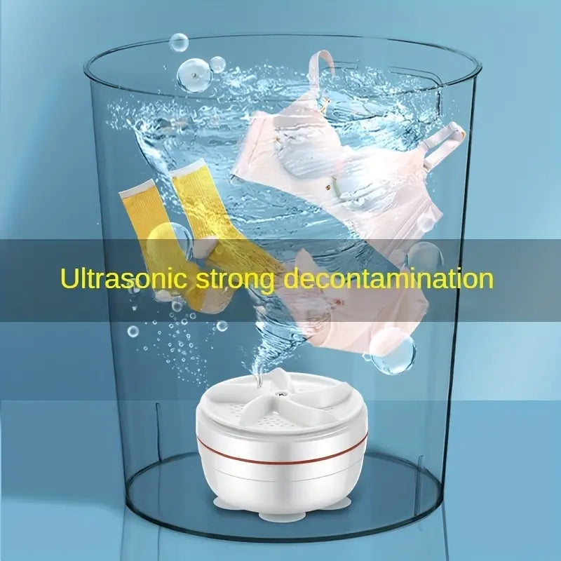 Mini Portable USB Washing Machine – Rotating Turbine Washer for Clothes, Underwear, Socks & Travel