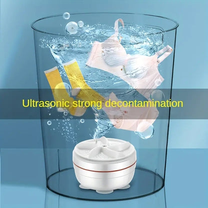 Mini Portable USB Washing Machine – Rotating Turbine Washer for Clothes, Underwear, Socks & Travel