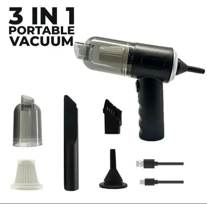 3 in 1 Vacuum Cleaner | Multi Functional Portable Vacuum Cleaner for Car, Home, and Small Spaces | Vacuum Cleaner Duster Blower Air Pump Wireless Handheld